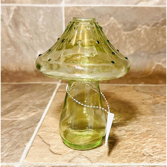 Glass Mushroom Vase Planter 6" - Target Bullseye Spring 2024 - Green - New - Picture 2 of 3